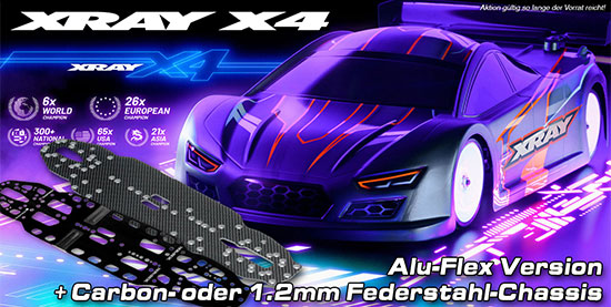 XRAY T4 Alu-Flex mit Carbon-Chassis Aktion XRAY T4 Alu-Flex mit Carbon-Chassis Aktion